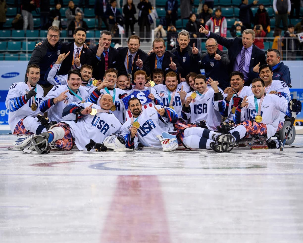 Ralph DeQuebec and the USA Paralympic Ice Hockey Team